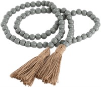 58in Wood Bead Garland with Tassels