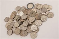 75 Franklin Silver Half Dollars