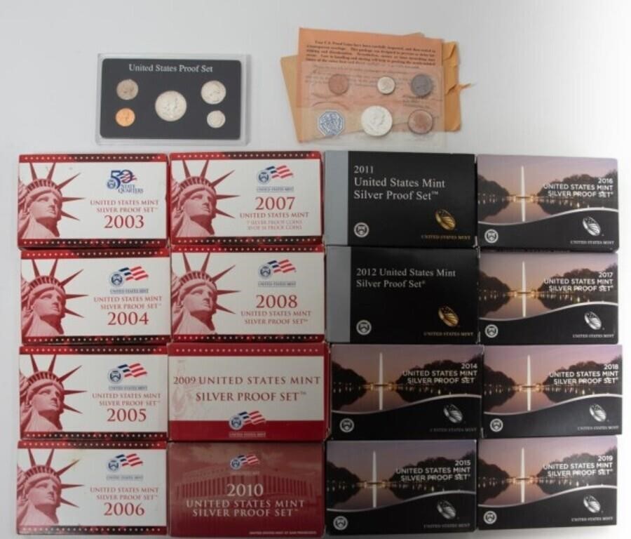 18 United States Mint Silver Proof Sets