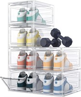 6 Pack Clear Shoe Storage Boxes Stackable