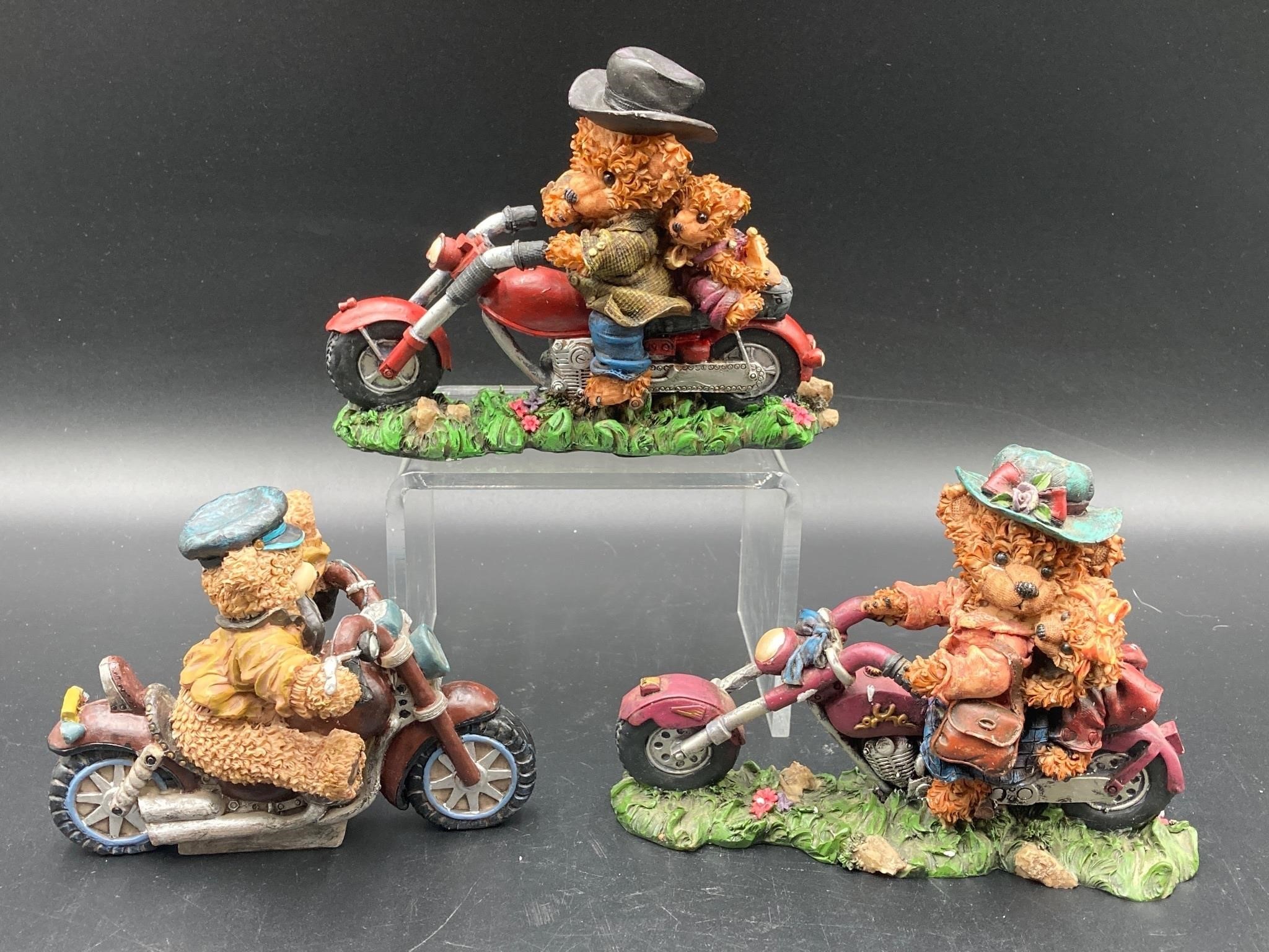 Biker Bear Resin Figures
