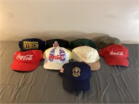 Assorted hats- coca cola