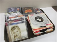 LOT OF CD'S TAPES & 45 RECORDS