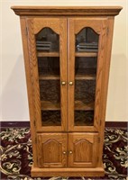 Narrow Oak Entertainment Cabinet