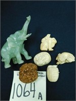 4 Nitschke Miniatures, Jade Elephant, Etc.