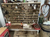 Shop Tool/Hardware organizer Desk. Sold as is