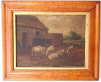 SIMILAR PAINTING W/ SHEEP, UNSIGNED,