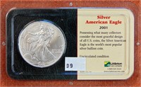 2001 Silver Eagle .999 unc