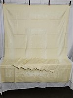 Yellow Simtex Tablecloth 66x84 with 8 Napkins