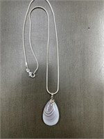 16" MATAGASCAR AGAET GRAY NECKLACE - NEW