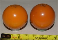 Bakelite Deco Butterscotch Ball Salt Pepper Shaker