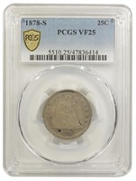 Rare PCGS VF-25 1878-S Quarter