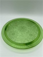 Green Glass Cake Plate