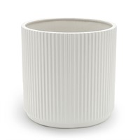 Amazon Basics Fluted Ceramic Round Planter, 8-Inch