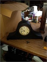 Gilbert Wood Mantel Clock with Key and Pendulum