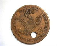 1850 Token VF+ Hopkins Western Publishing House