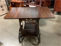 Vintage drop leaf, Wooden Tea Cart