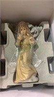 Goebel magical Christmas ceramic angel - in gold.