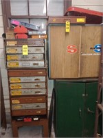 Lawson Parts Bins & 2 metal Shelves