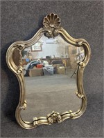 ITALIAN SILVER DECORATED CARVED MIRROR