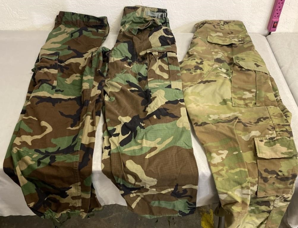 3 Military Camo Pants Size Medium