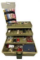 Tackle Box Filled with Sewing Supplies