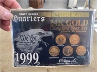 1999 STATE SERIES QUARTERS 24K GOLD LMTD EDITION