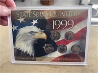 1999 STATE SERIES QUARTERS AMERICAN FLAG DISPLAY