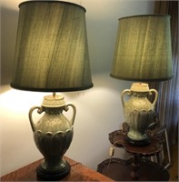 Vintage Pair of Ceramic Urn Lamps