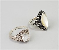 Sterling Silver & Silver Tone Gemstone Rings.