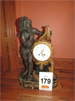 Marble Cherub Clock, 21.5" Tall