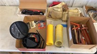 Leather tool belt, air hose , Skil drill, snake