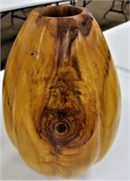 Signed 11" Wood Vase