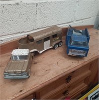 Two Model Tin Trucks "Search Light Unit" and