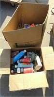 (2) Boxes of Oils, Adhesive, Filters & more
