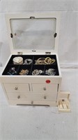 ESTATE JEWELRY BOX FULL OF JEWELRY