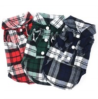 Pack 3colors Pet Basic Plaid Shirt All Breeds Dog