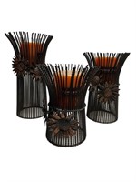 3 tier sunflower fall candle holders home decor