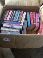 Box of paperback books