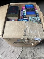 Box of paperback books