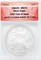 2010 ANACS MS 70 Silver American Eagle Dollar