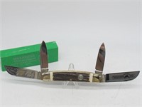 HEN & ROOSTER 4 BLADE STAG HANDLE POCKET KNIFE