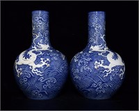 Chinese blue and white porcelain vase pair