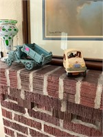 Cast Iron Truck & Clay Car