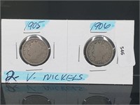 2-V Nickels 1905-1906