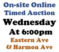 WELCOME TO OUR WED. @6pm ONLINE PUBLIC AUCTION