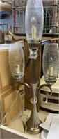 silver colored table lamp