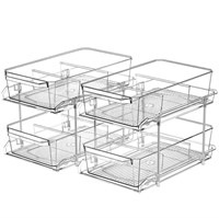 2 Set, 2 Tier Clear Organizer with Dividers for