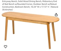 Entryway Bench, Solid Wood Dining Bench