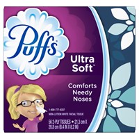 Puffs Ultra Soft Facial Tissue, 2-Ply, White, 56 S